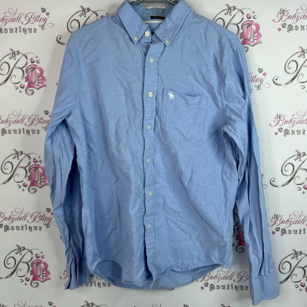 Abercrombie & Fitch button down muscle shirt collared Sky Blue Casual Shirt